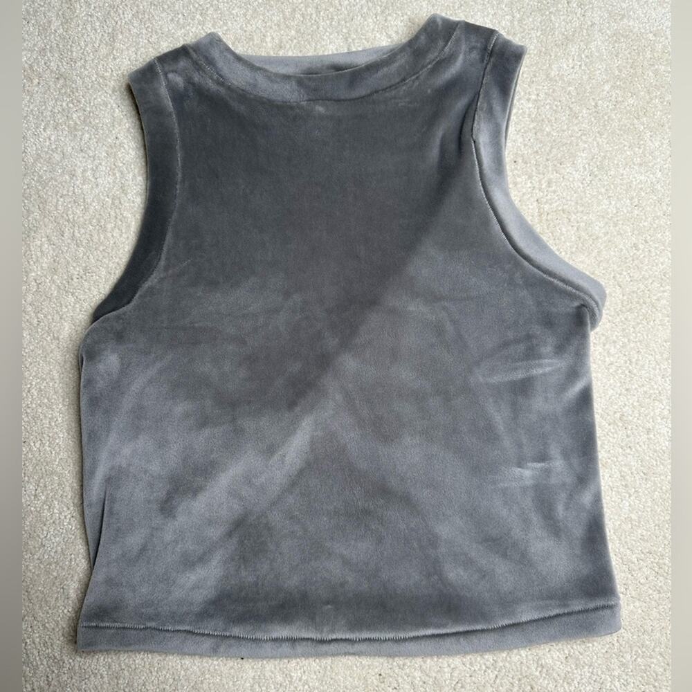 SKIMS Gray Velour Sleeveless Crop Tank Top